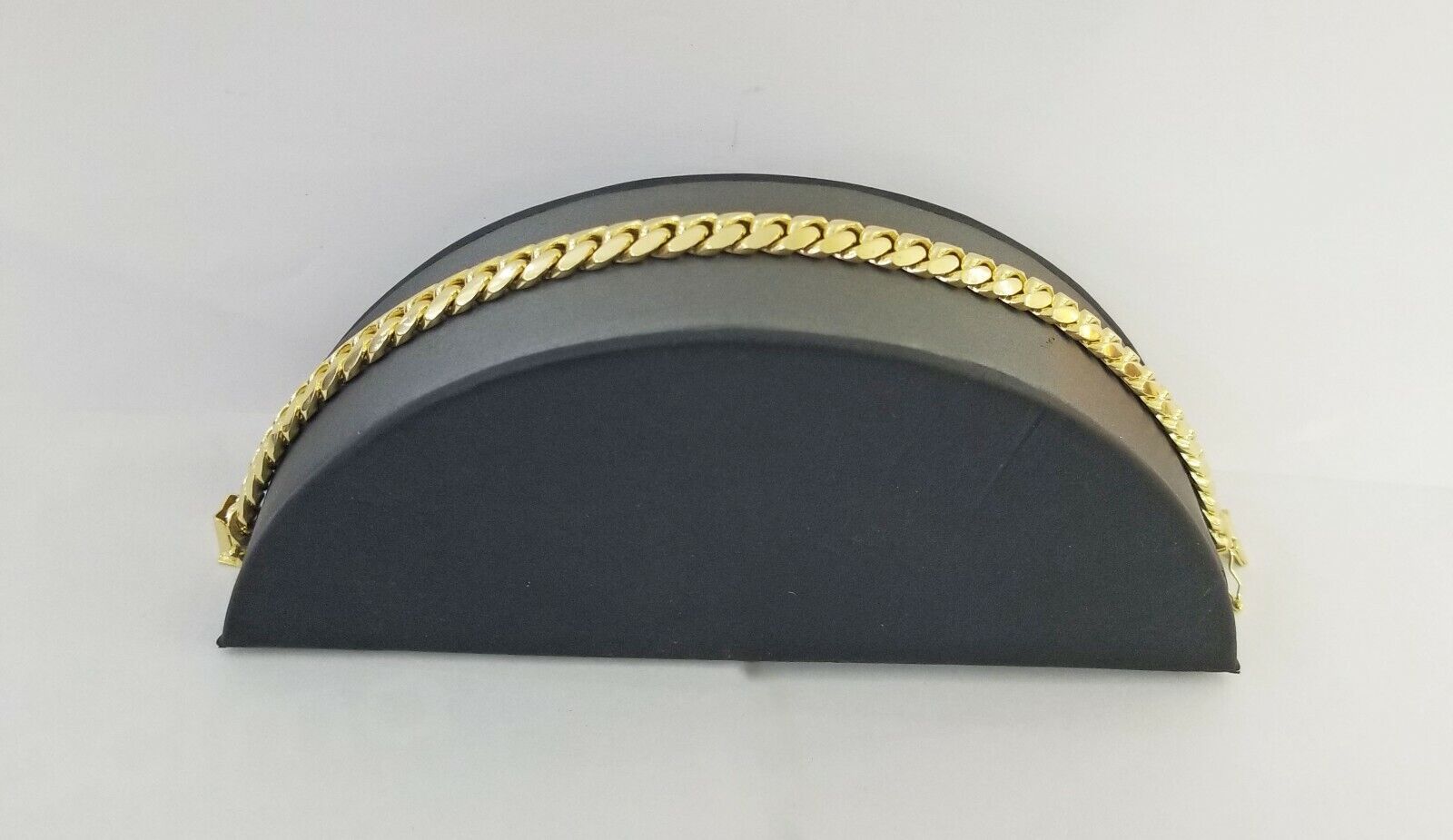 14K SOLID Gold Bracelet Miami Cuban Link Box Lock 9inch yellow gold men women - GoldenlinQ