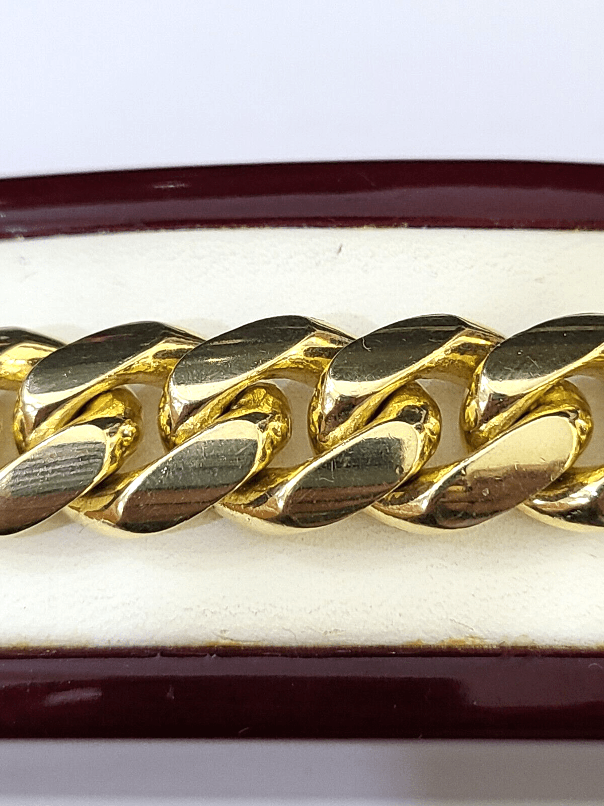 14K Solid Gold Miami Cuban Bracelet 9.5" Inch 13mm 14K Box Clasp Link - GoldenlinQ