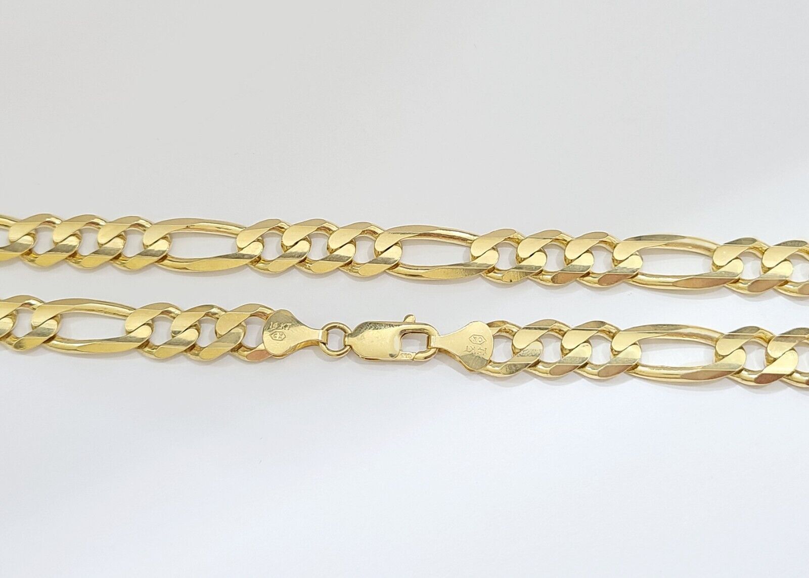 14k Solid Yellow Gold Figaro Chain 10mm 24'' inches Necklace Real 14kt - GoldenlinQ