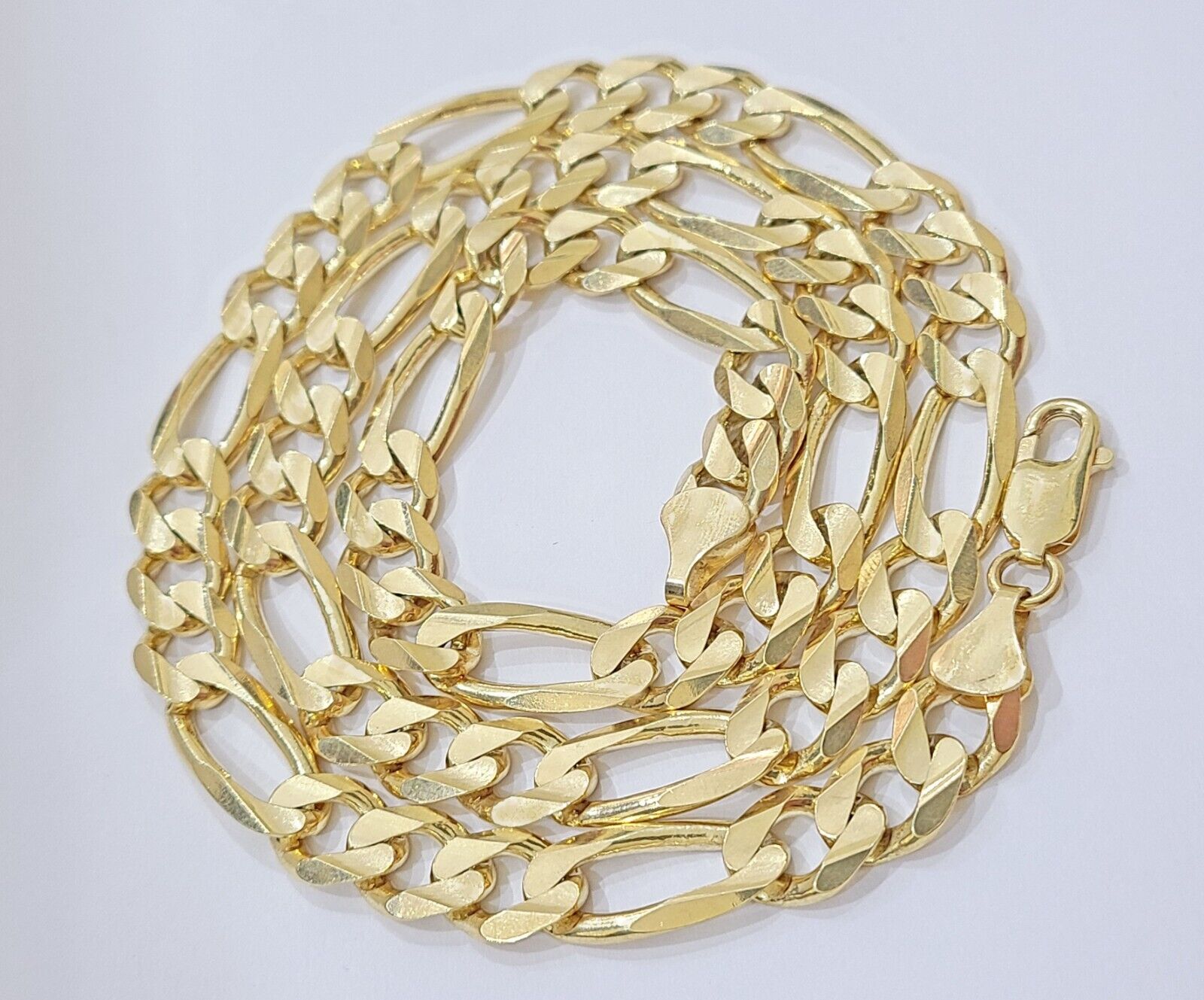14k Solid Yellow Gold Figaro Chain 10mm 26'' inches Necklace Real 14kt - GoldenlinQ