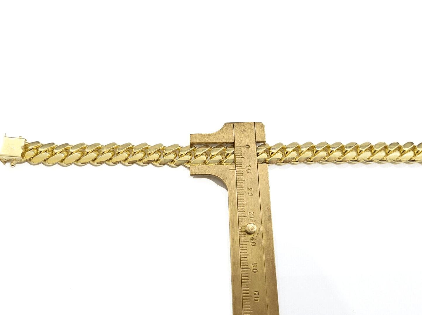 14k Solid Yellow Gold Miami Cuban Bracelet 10mm 9'' inch Real 14kt Unisex - GoldenlinQ