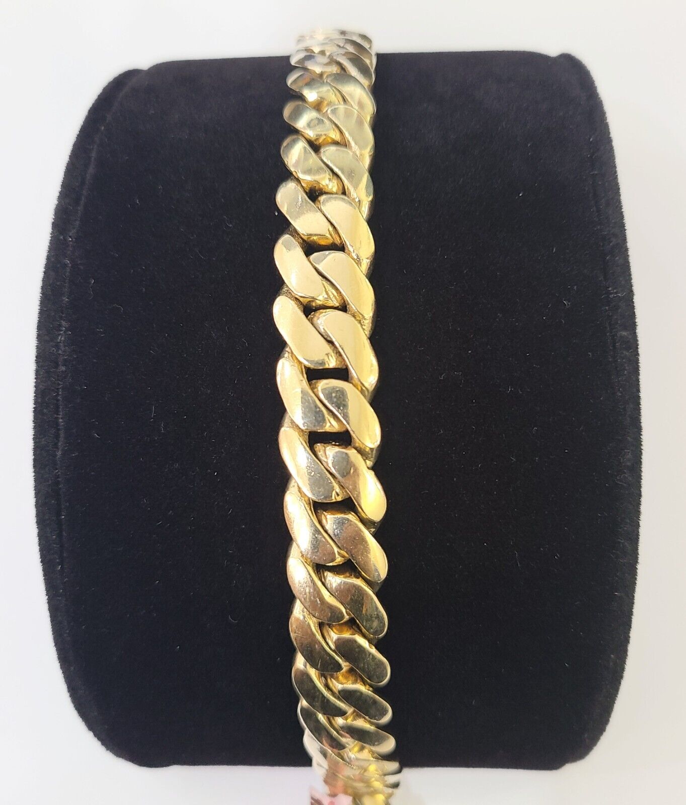 14K Solid Yellow Gold Miami Cuban Bracelet Box Clasp 7.5" Inch 12mm Link - GoldenlinQ