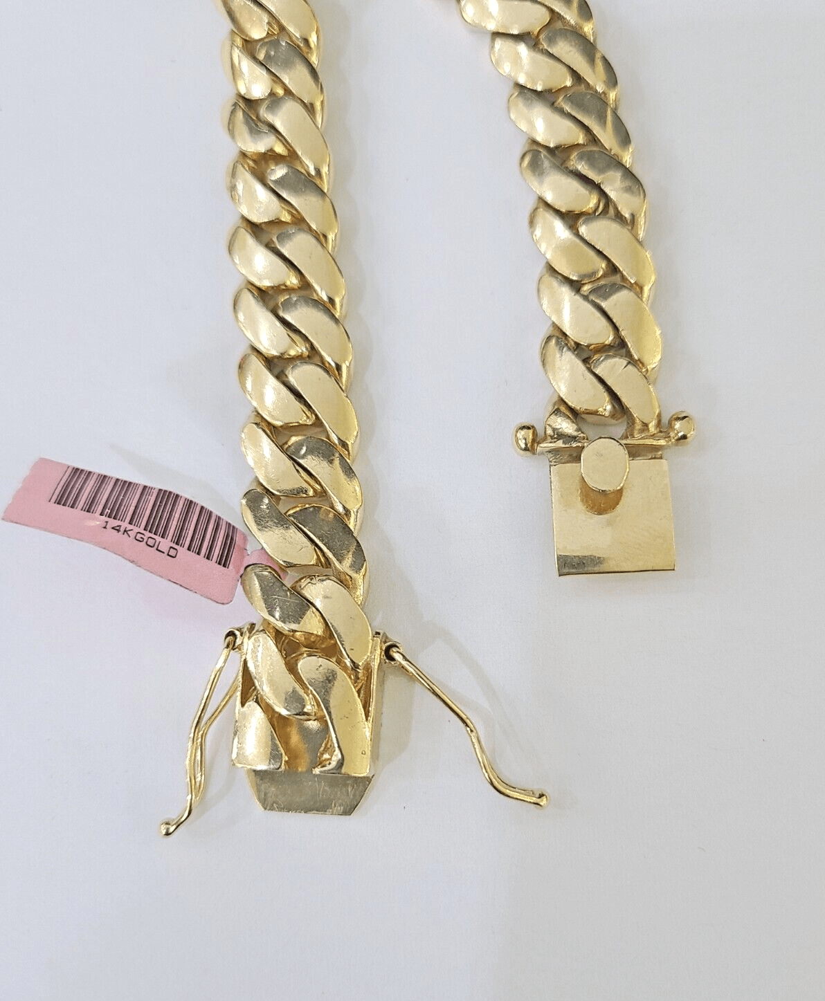 14K Solid Yellow Gold Miami Cuban Bracelet Box Clasp 7.5" Inch 12mm Link - GoldenlinQ