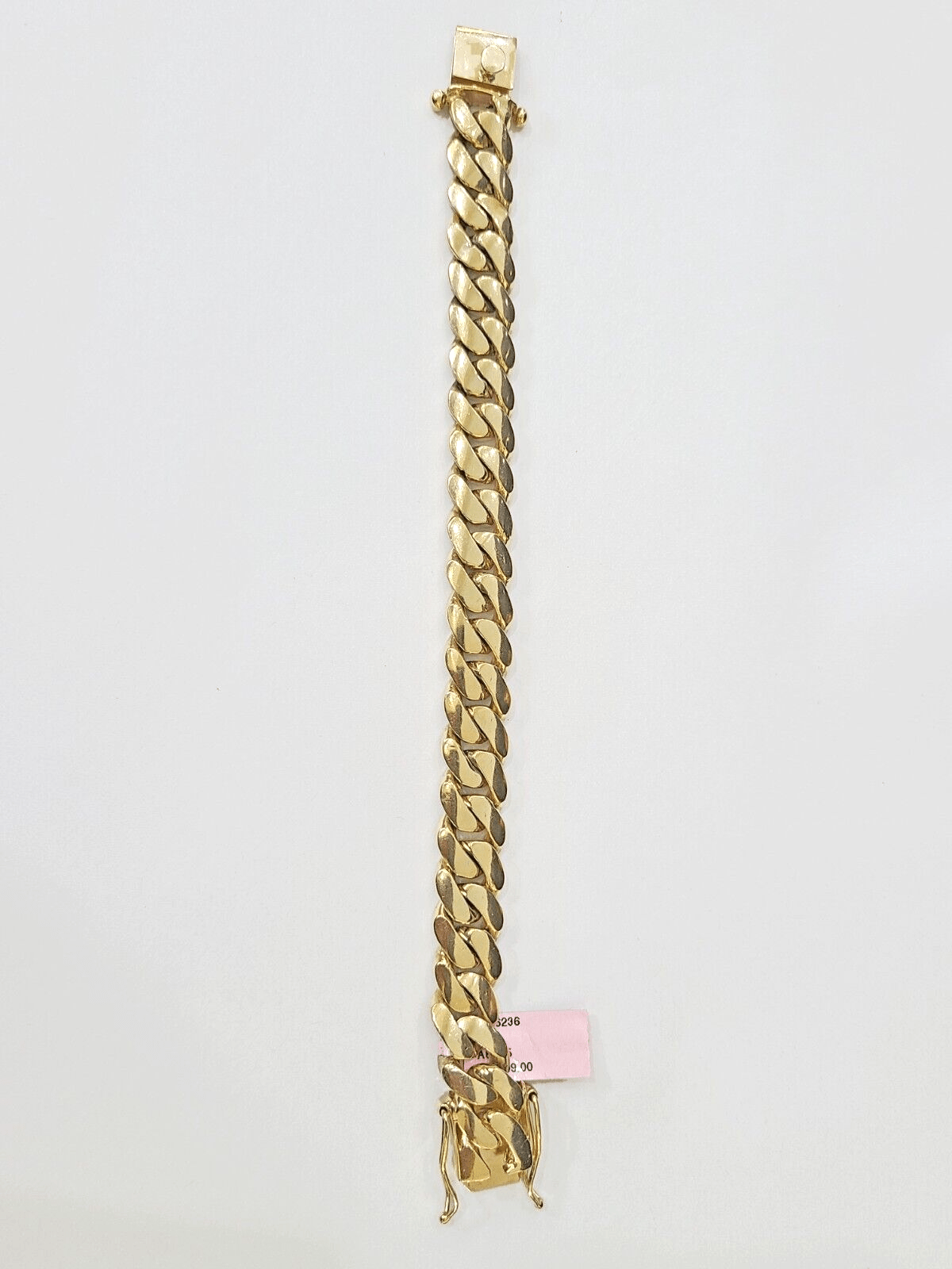 14K Solid Yellow Gold Miami Cuban Bracelet Box Clasp 7.5" Inch 12mm Link - GoldenlinQ