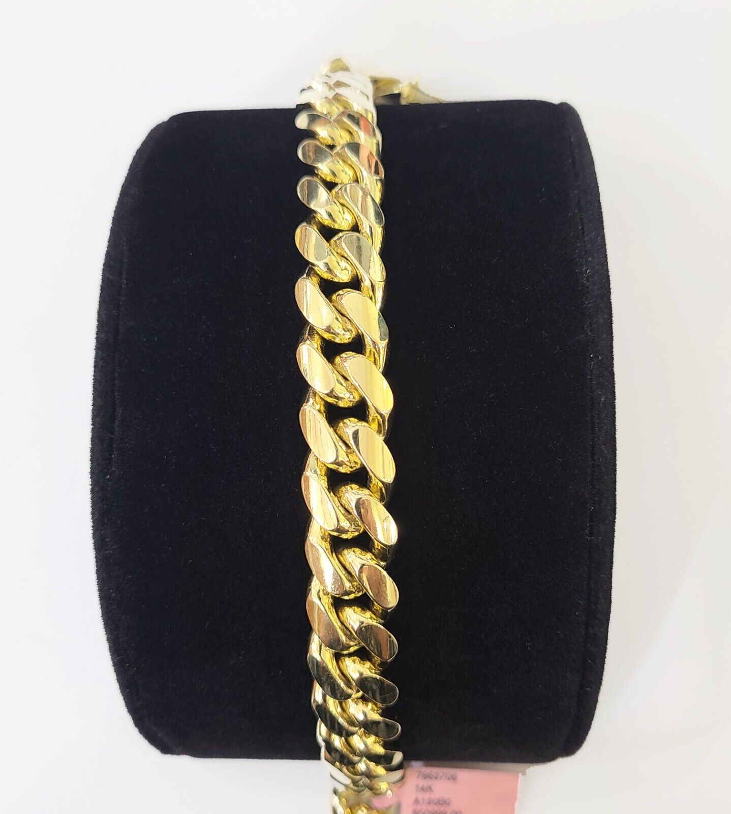 14K Solid Yellow Gold Miami Cuban Bracelet Box Clasp 9.5" Inch 13mm Link - GoldenlinQ