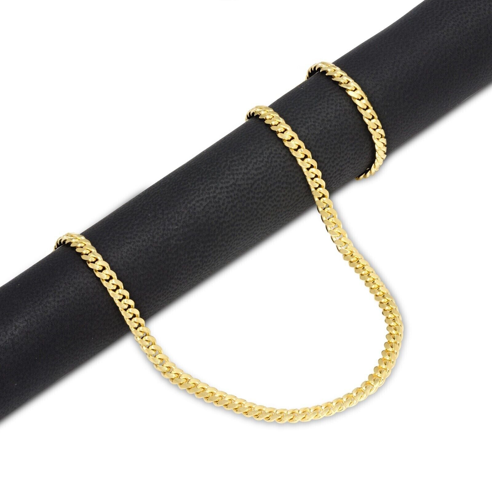 14k Solid Yellow Gold Miami Cuban Link Chain 5mm 22" Necklace 14kt Lobster Lock - GoldenlinQ