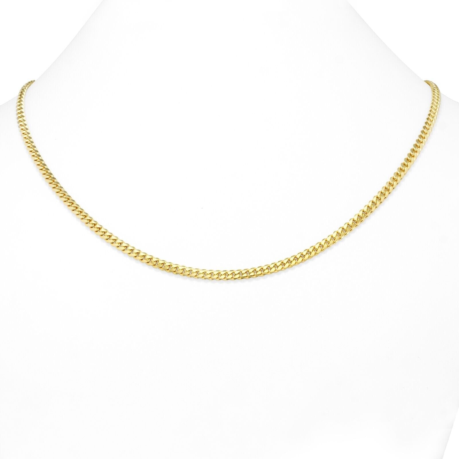 14k Solid Yellow Gold Miami Cuban Link Chain 5mm 28" Necklace 14kt Lobster Lock - GoldenlinQ