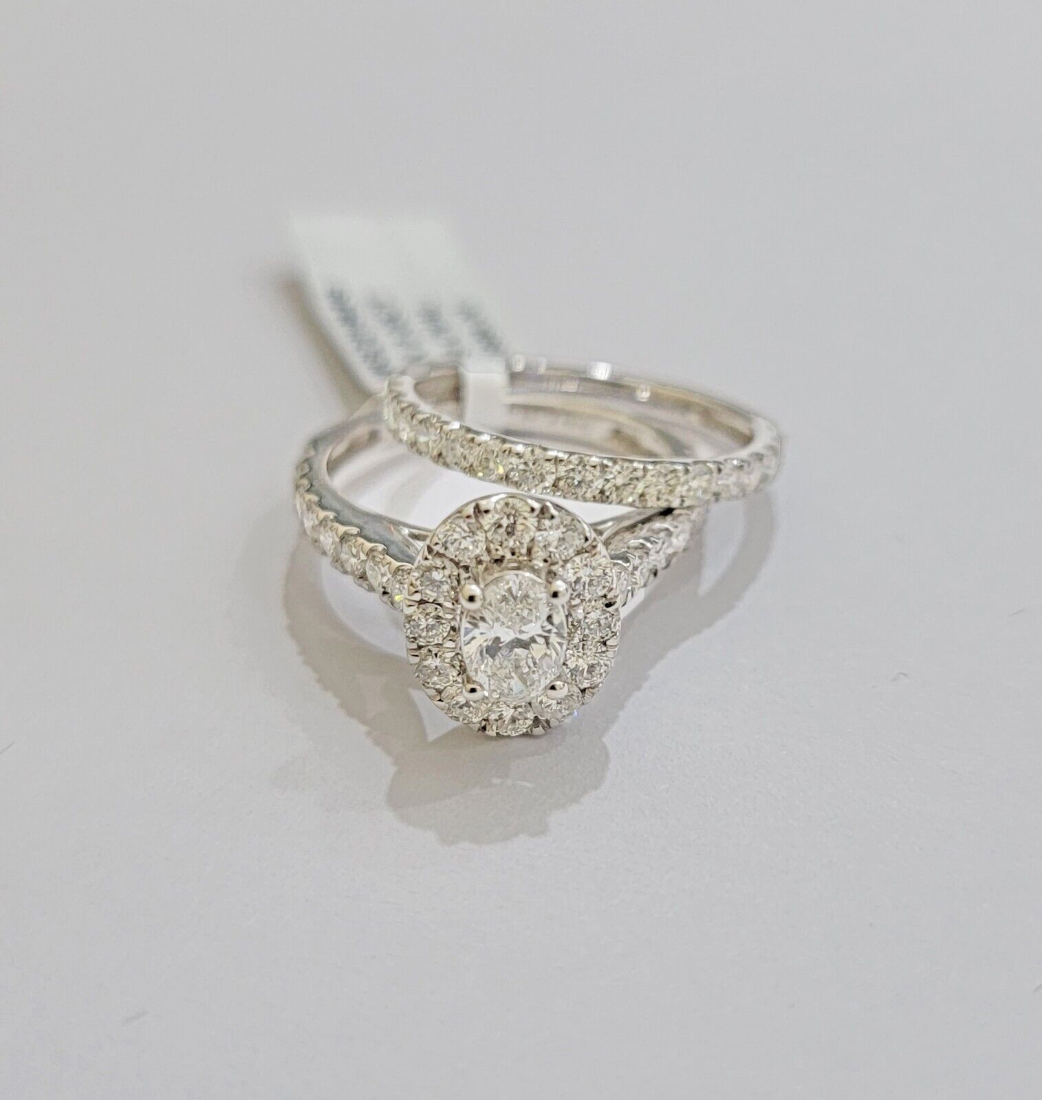 14k White Gold 2CT Diamond Ring Band Ladies Oval Solitaire Wedding Engagement - GoldenLinQ