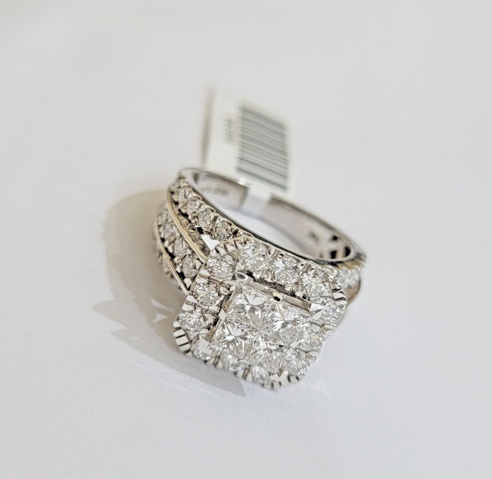 14k White Gold Diamond Ring Ladies 3CT Wedding Engagement Women Solid Band REAL - GoldenlinQ