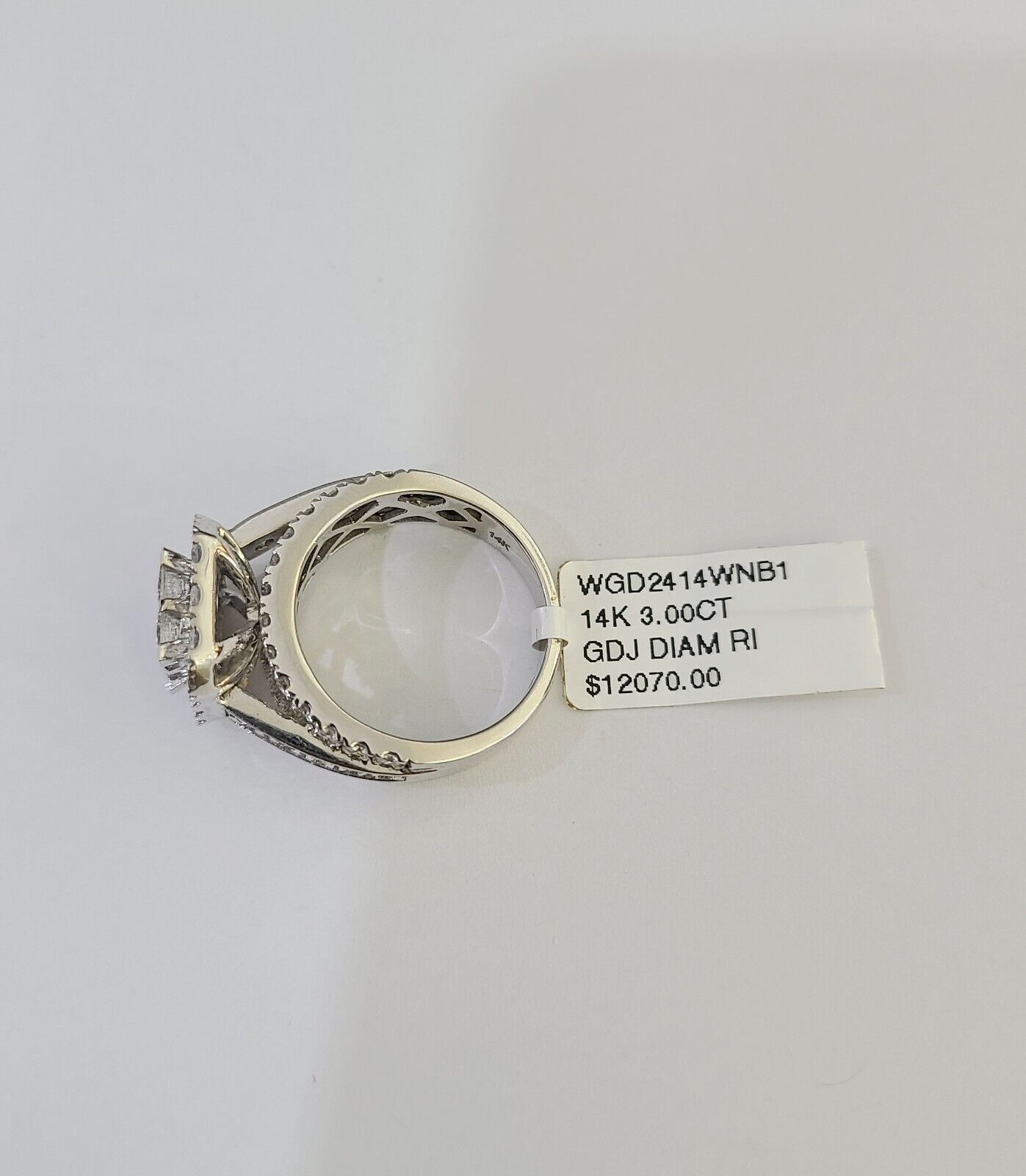 14k White Gold Diamond Ring Ladies Size 7 Engagement Weding Real Genuine - GoldenlinQ