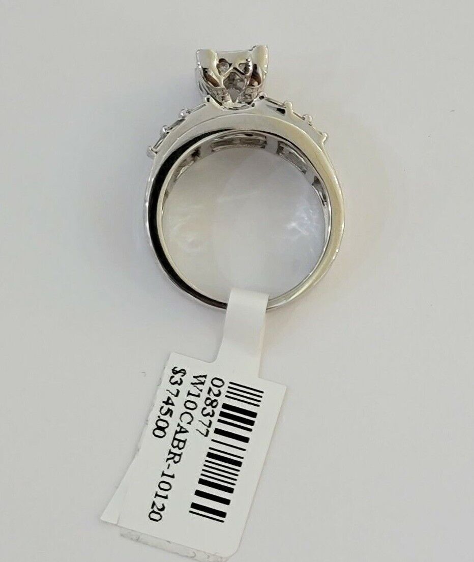 14k white Gold Natural Diamond Ladies Ring 1CT Diamond Real Women's Ring Band - GoldenlinQ