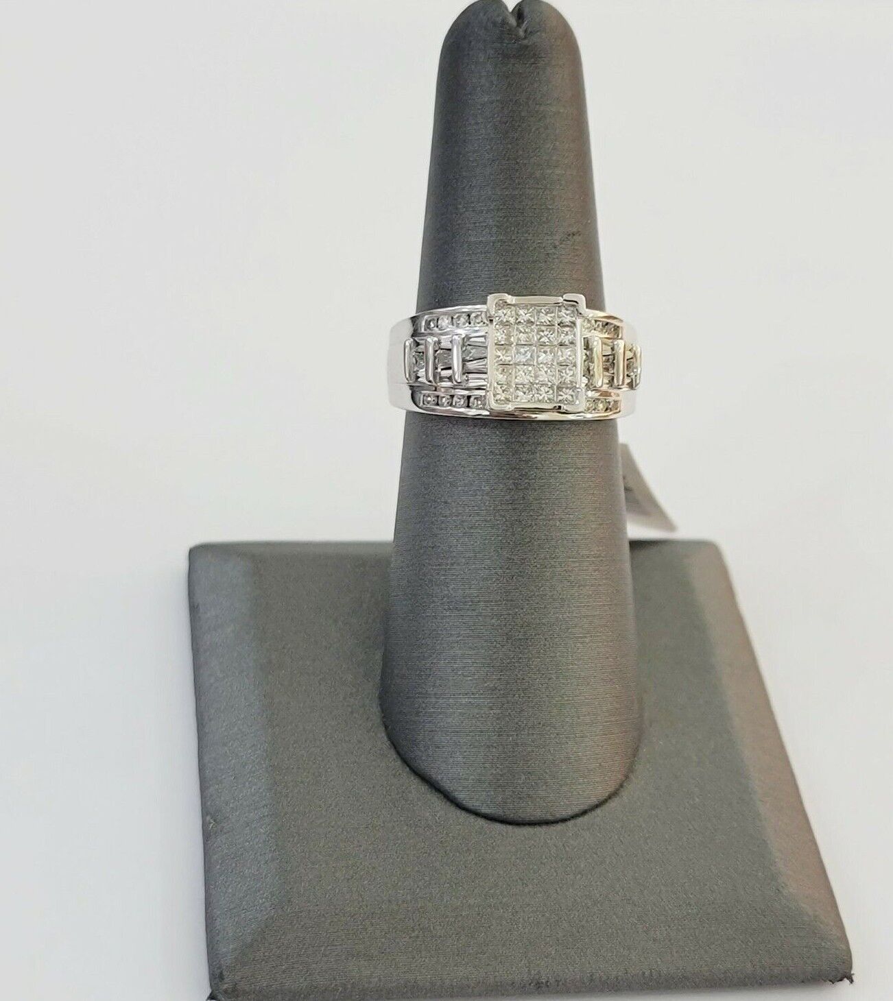 14k white Gold Natural Diamond Ladies Ring 1CT Diamond Real Women's Ring Band - GoldenlinQ