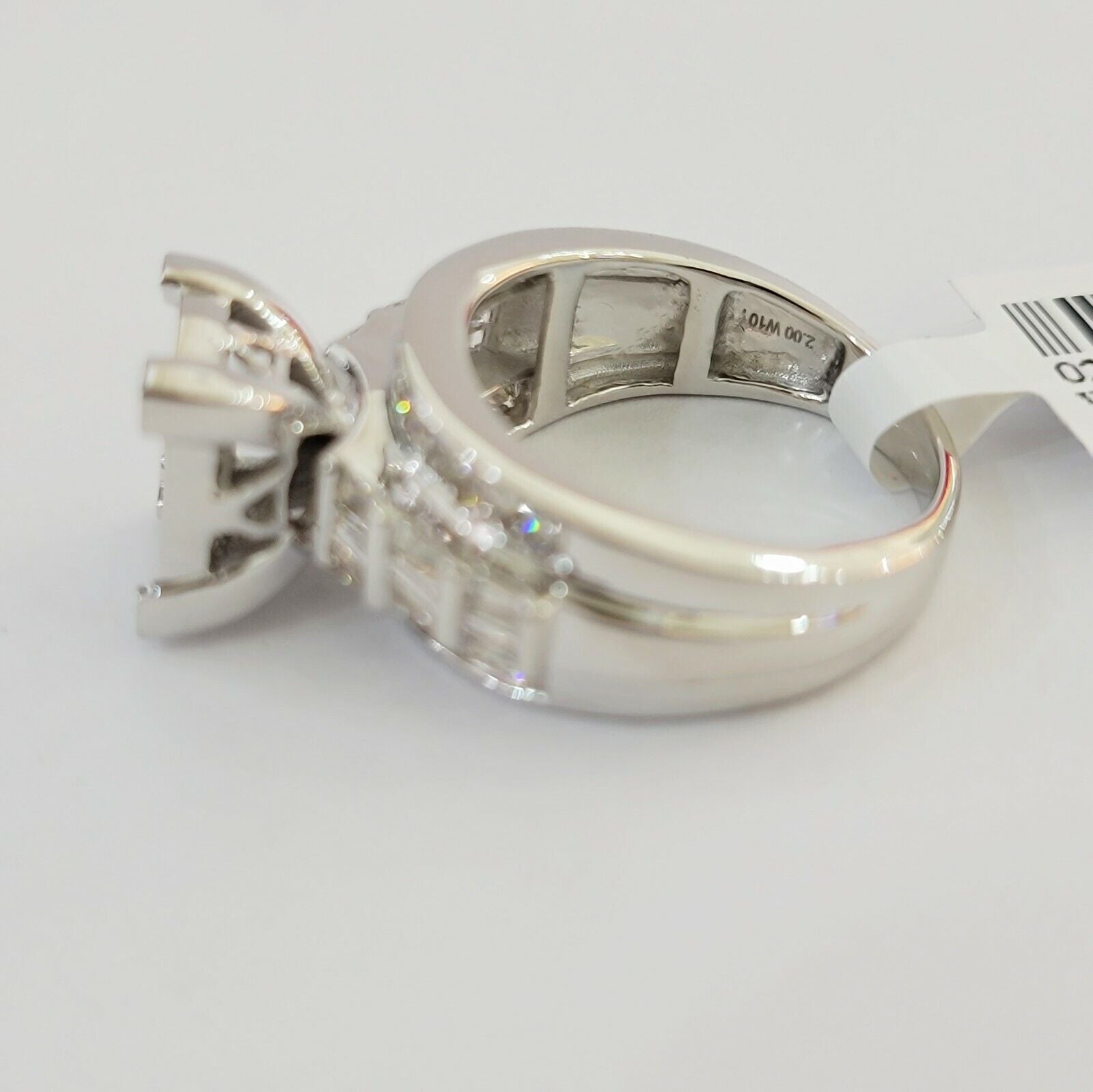 14k white Gold Natural Diamond Ladies Ring 2CT Diamond Real Women Ring Band REAL - GoldenlinQ