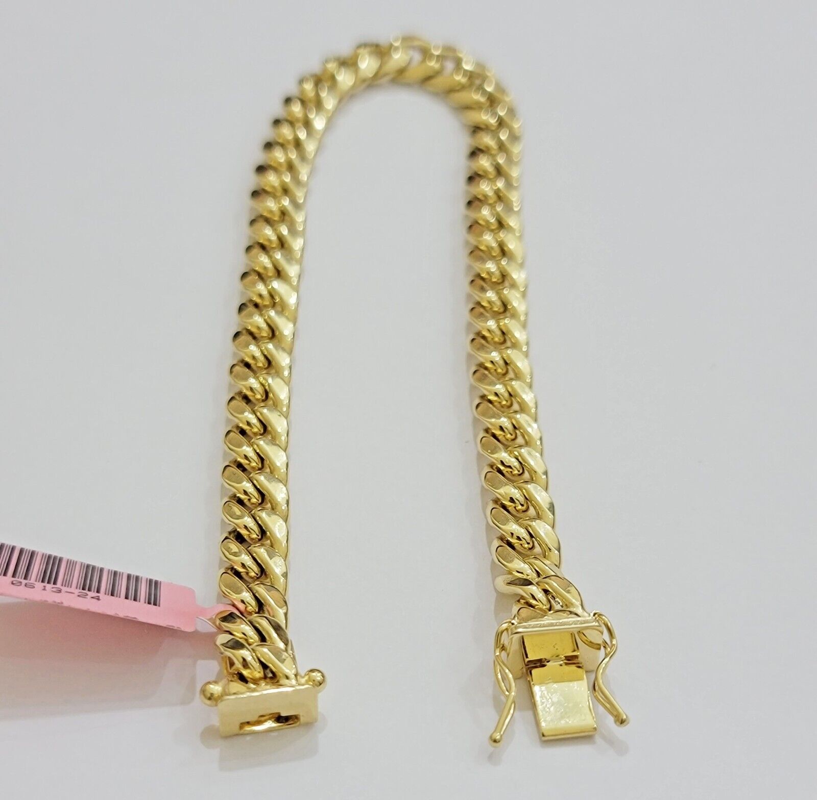14k Yellow Gold Bracelet 8 Inch 7mm Miami Cuban Link With Box Lock REAL 14KT - GoldenlinQ