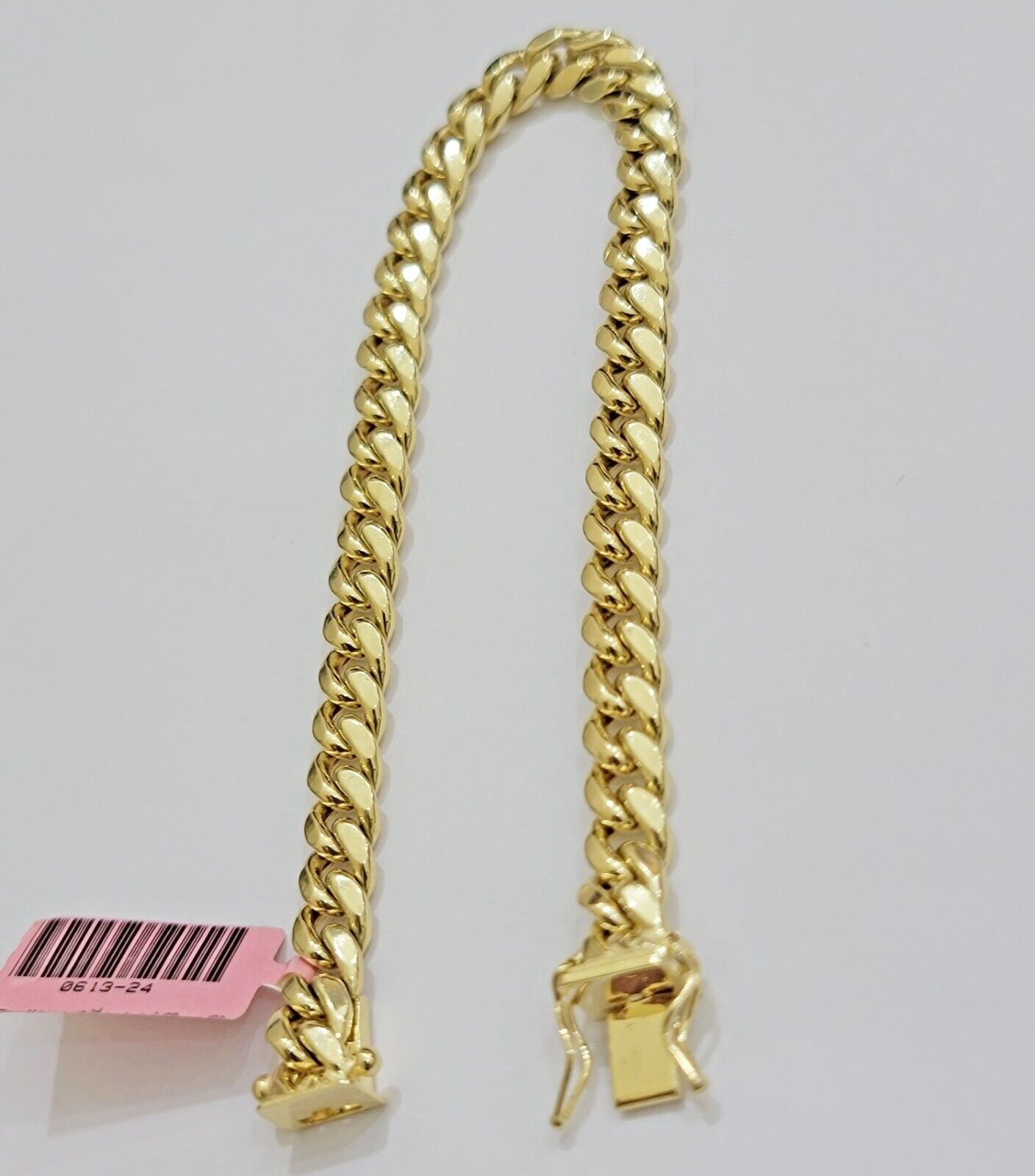 14k Yellow Gold Bracelet 8 Inch 7mm Miami Cuban Link With Box Lock REAL 14KT - GoldenlinQ