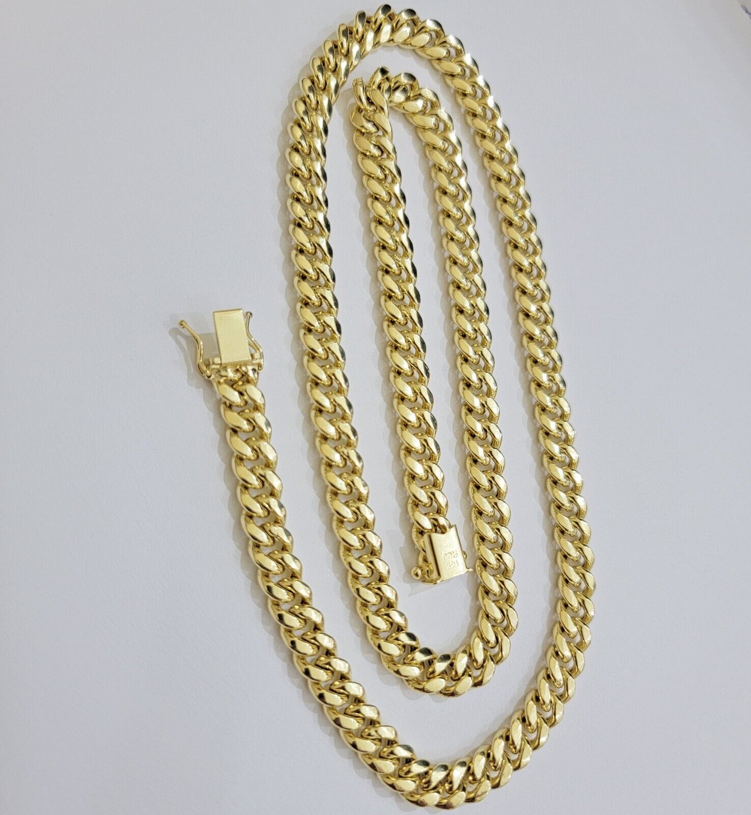 14k Yellow Gold Chain Necklace 8mm Miami Cuban Link 20 - 30 Inch REAL 14KT MEN'S - GoldenLinQ