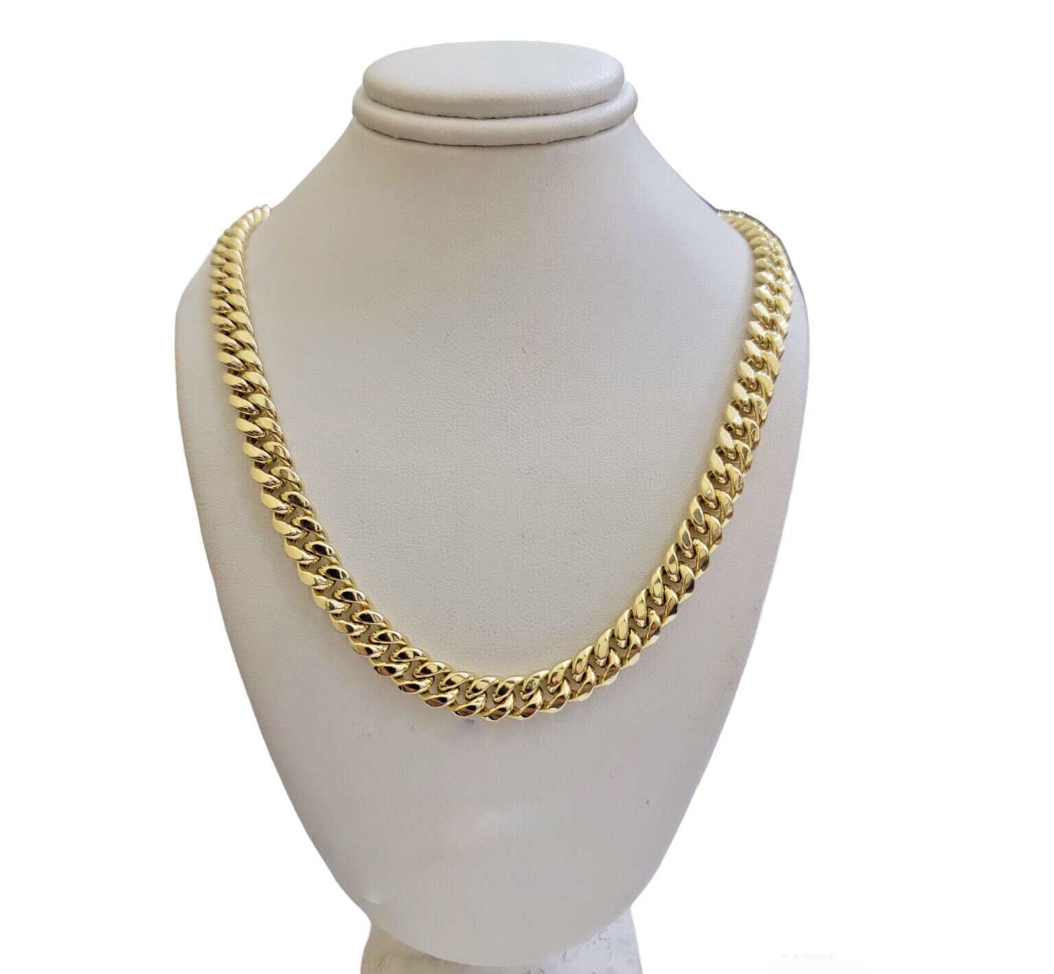14k Yellow Gold Chain Necklace 8mm Miami Cuban Link 20 - 30 Inch REAL 14KT MEN'S - GoldenLinQ