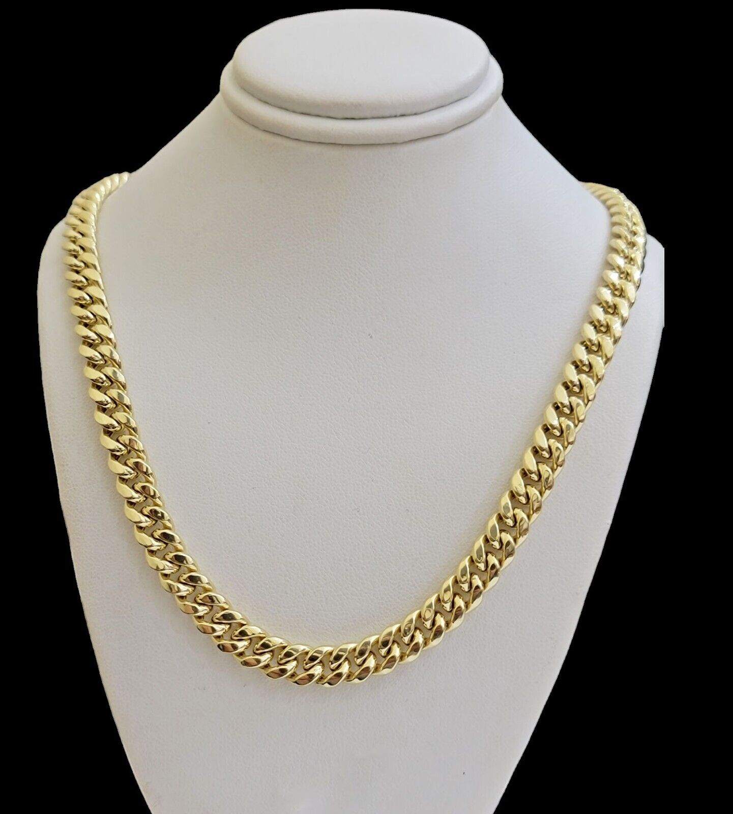14k Yellow Gold Chain Necklace 8mm Miami Cuban Link 20 - 30 Inch REAL 14KT MEN'S - GoldenLinQ