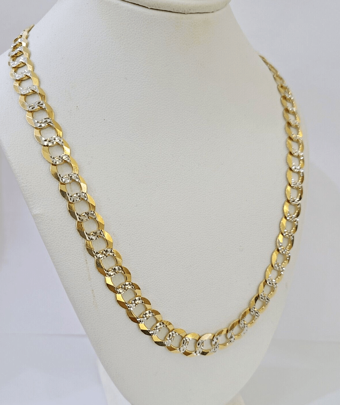 14k Yellow Gold chain Solid Necklace Cuban Curb Link REAL 8mm 20" - 30 Inch Mens