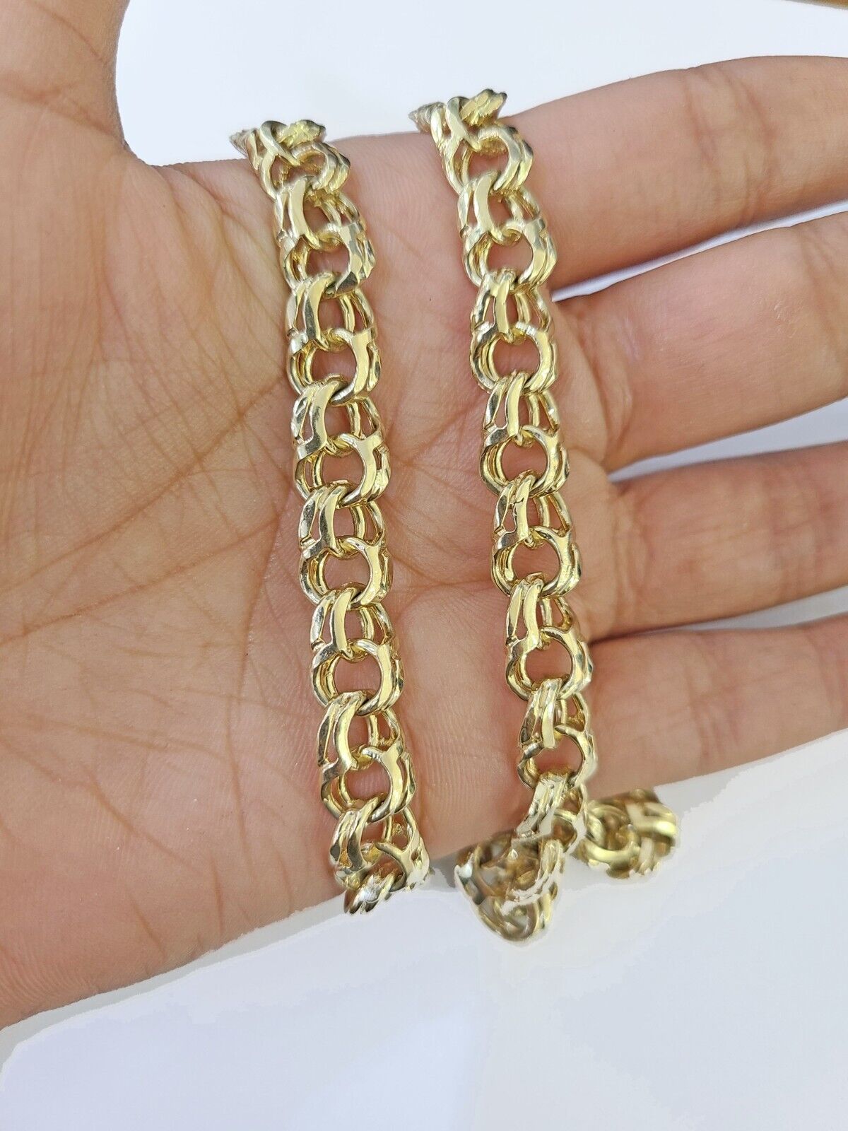 14k Yellow Gold Chino Link ID Necklace Chain 9mm 24Inch For Men's 14kt Gold