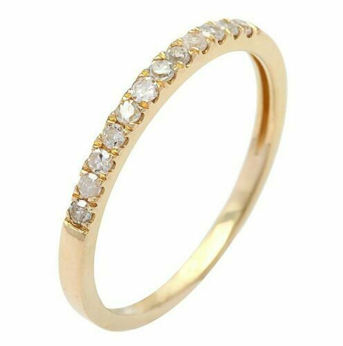 14k Yellow Gold Diamond Ladies Wedding band Ring Genuine Diamond Eternity Seting - GoldenLinQ