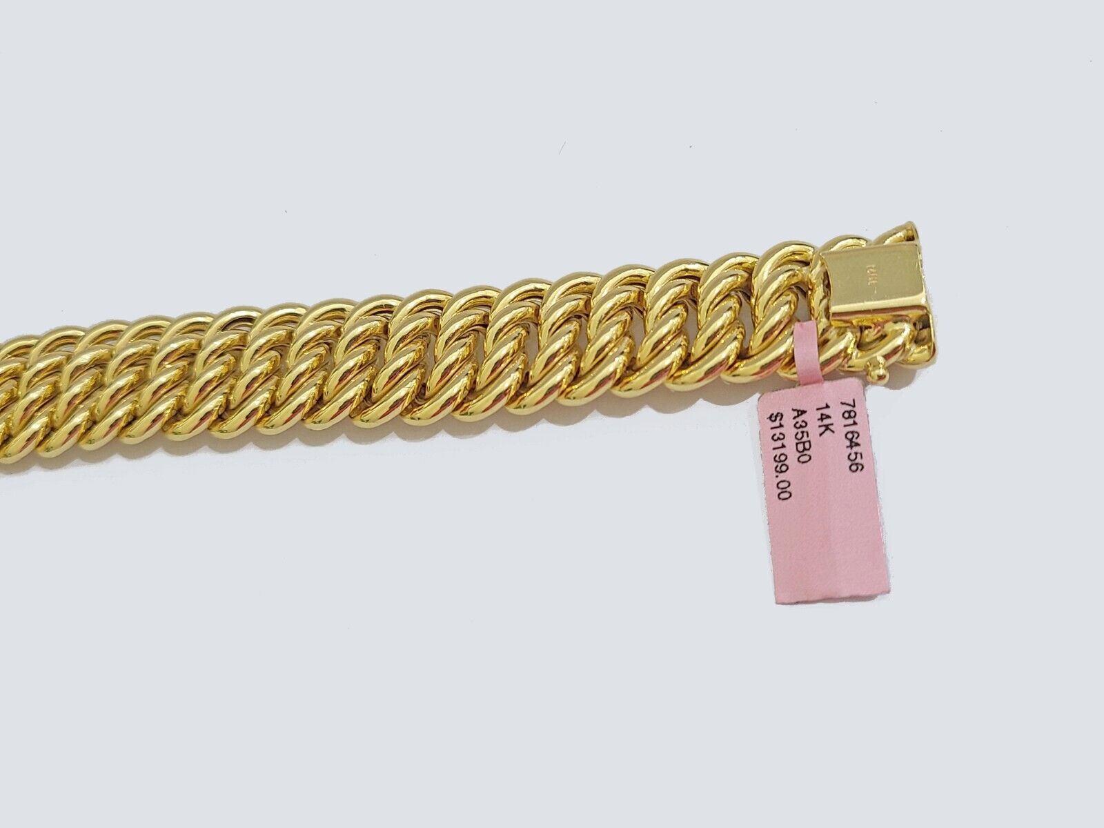 14k Yellow Gold Flat Byzantine Bracelet 7.5" Inch 17mm Real 14kt Box Lock Ladies - GoldenlinQ