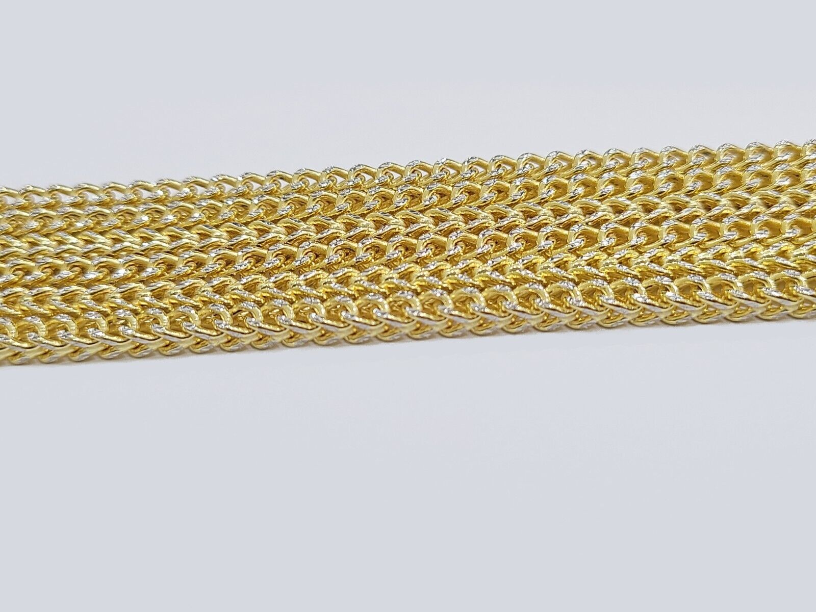 14k Yellow Gold Franco Chain Two - tone Necklace 4mm 22 Inch Diamond Cut 14kt SALE - GoldenLinQ