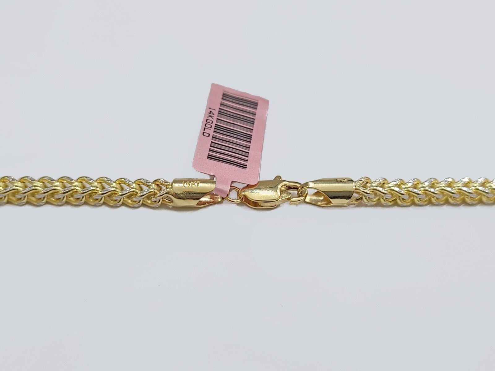 14k Yellow Gold Franco Chain Two - tone Necklace 4mm 26 Inch Diamond Cut 14kt SALE - GoldenLinQ
