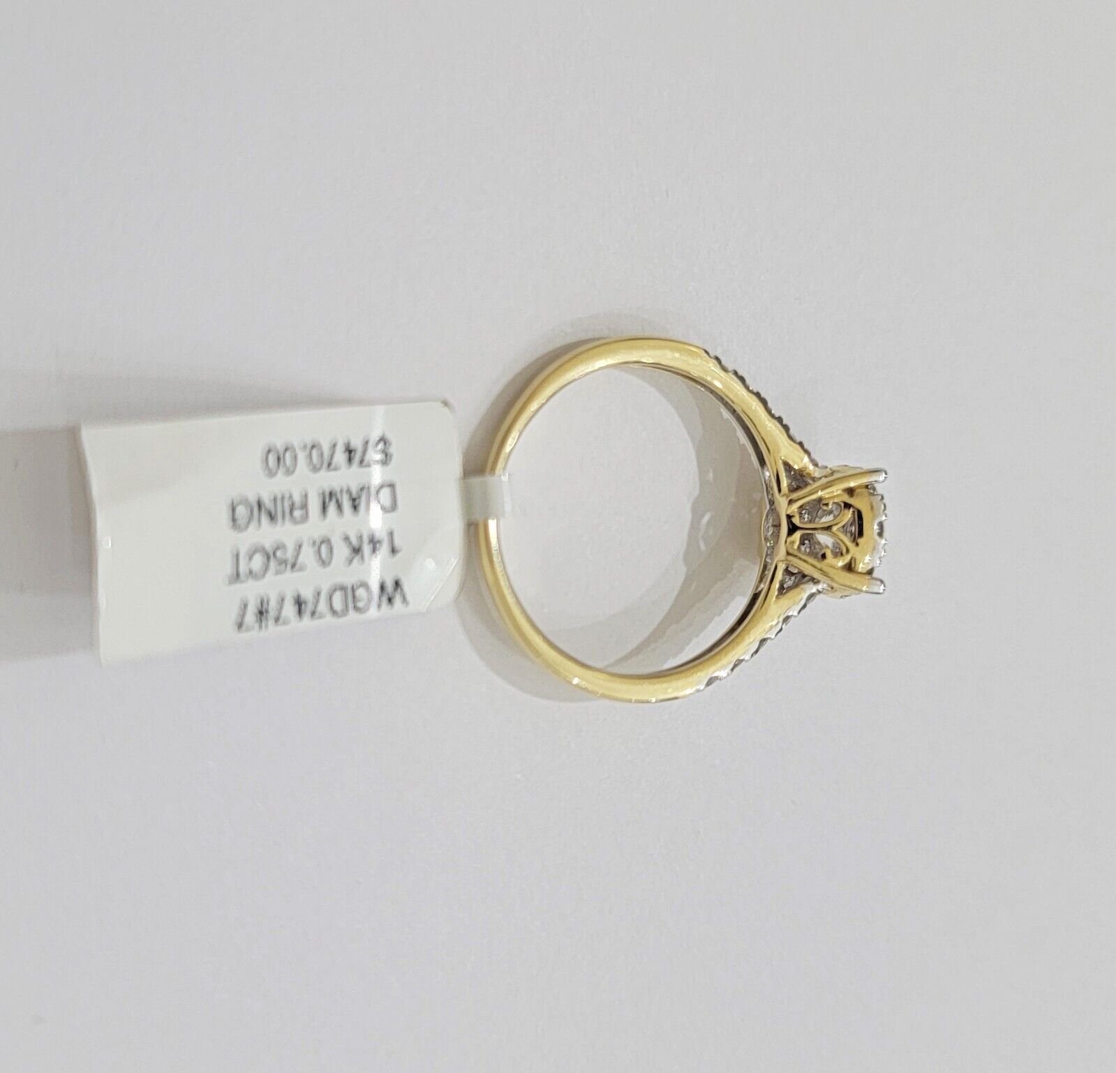 14k Yellow Gold Ladies Diamond Ring Wedding Engagement Women Solid Band REAL - GoldenlinQ