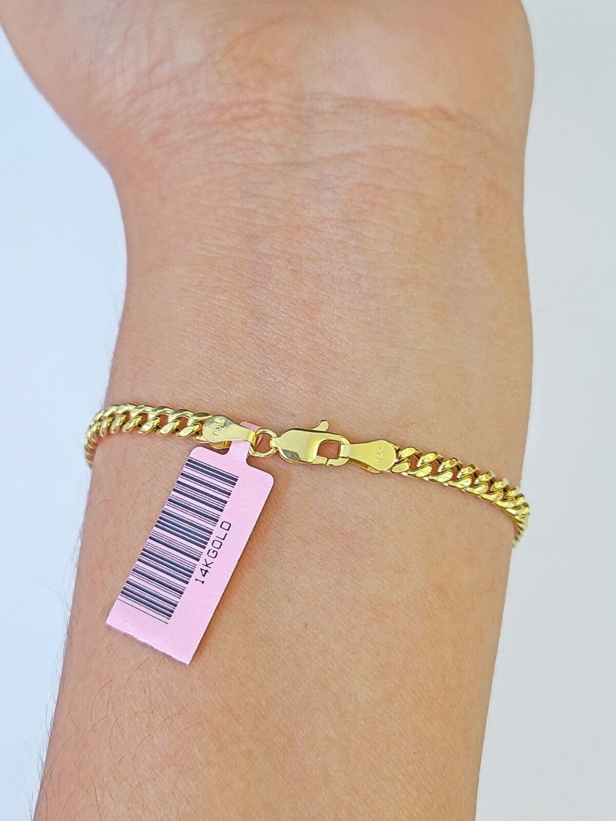 14K Yellow Gold Miami Cuban Bracelet 8" Inch 3mm Box Clasp - GoldenlinQ