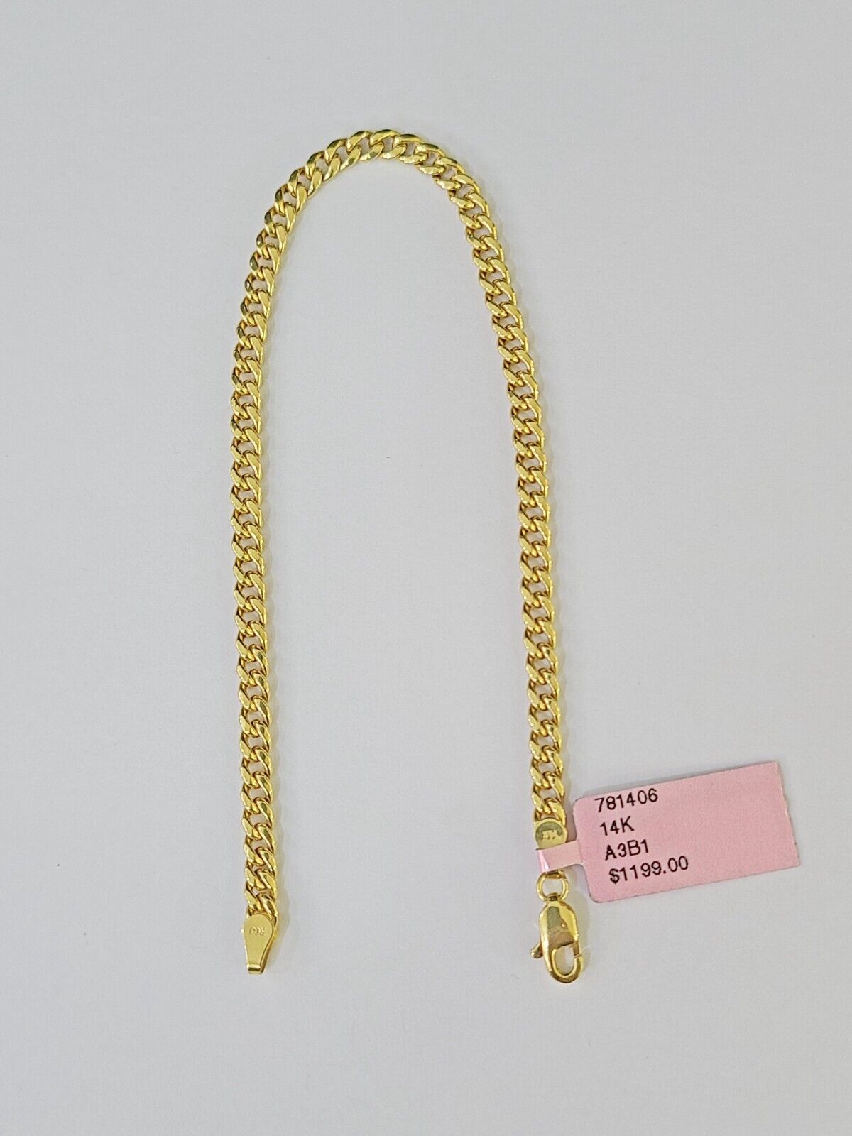 14K Yellow Gold Miami Cuban Bracelet 8" Inch 3mm Box Clasp - GoldenlinQ