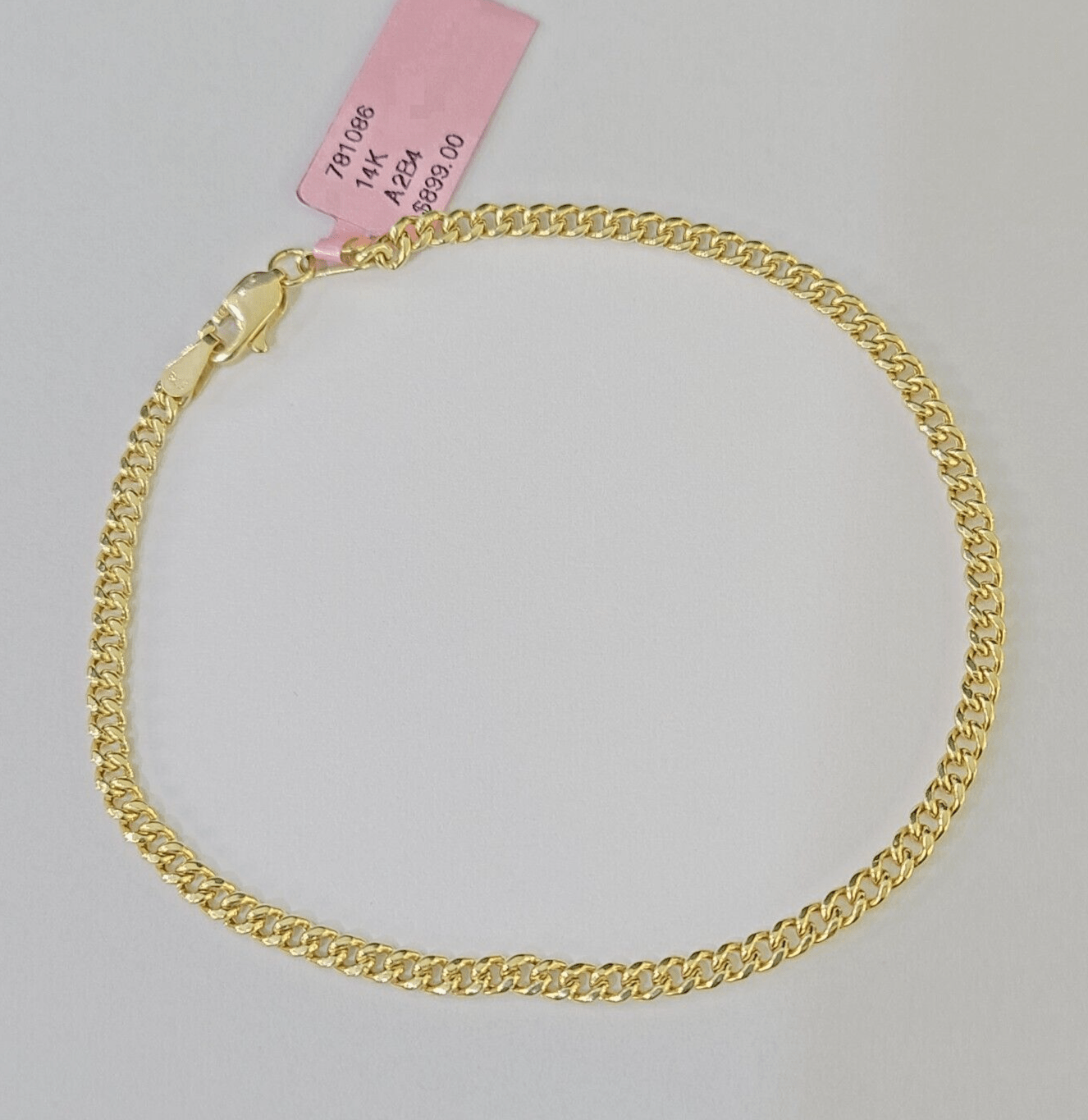 14K Yellow Gold Miami Cuban Bracelet 8" Inch 3mm Box Clasp Real Genuine - GoldenlinQ