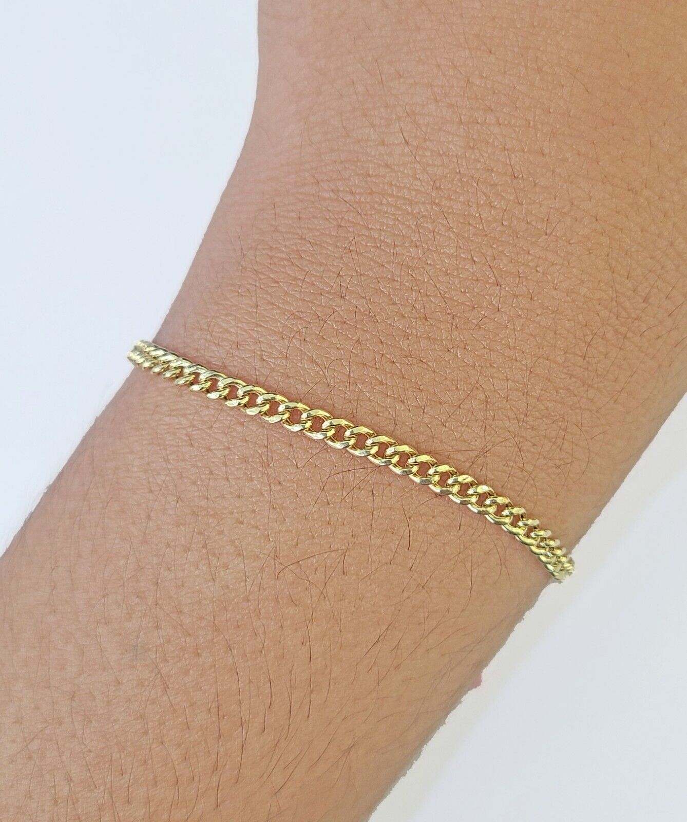 14K Yellow Gold Miami Cuban Bracelet 8" Inch 3mm Box Clasp Real Genuine - GoldenlinQ