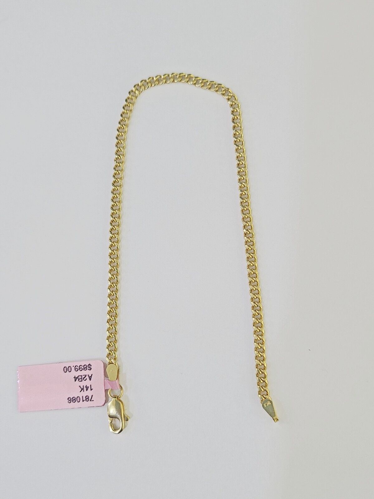 14K Yellow Gold Miami Cuban Bracelet 8" Inch 3mm Box Clasp Real Genuine - GoldenlinQ