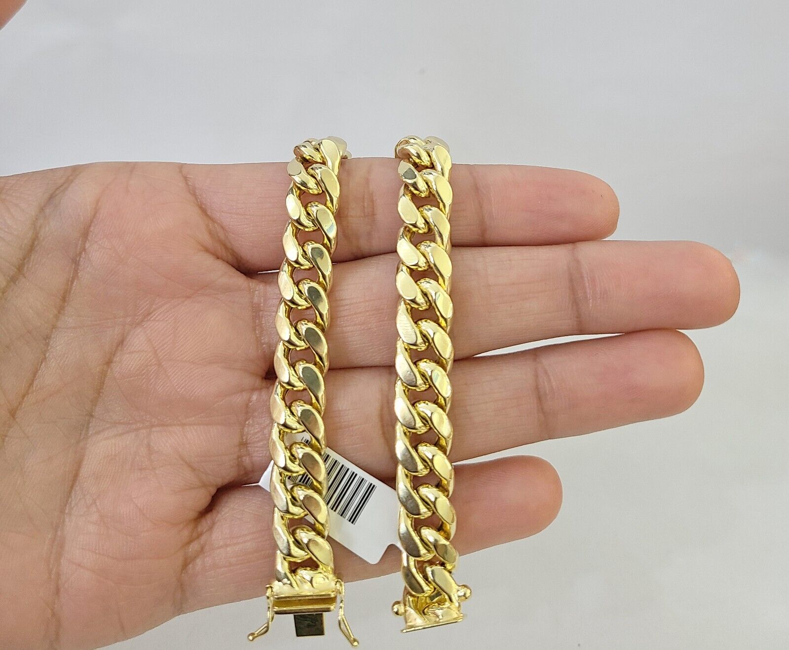 14K Yellow Gold Miami Cuban Bracelet 8.5" Inch 11mm Box Clasp Link Real 14Kt - GoldenlinQ