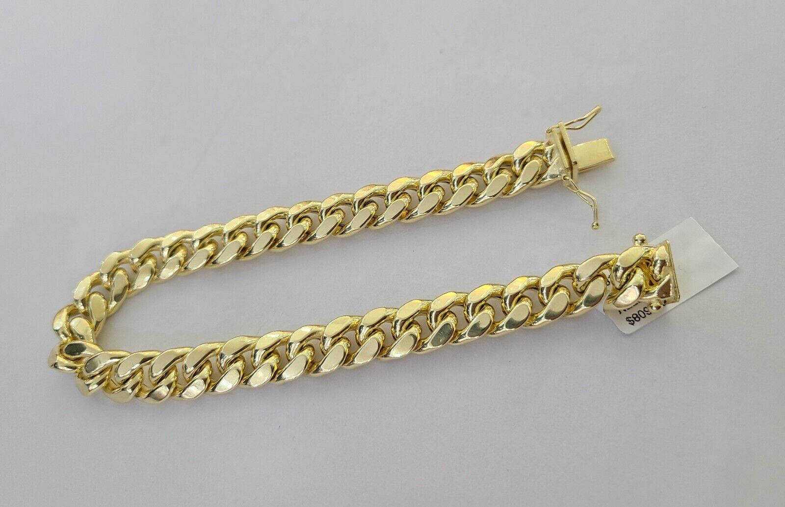14K Yellow Gold Miami Cuban Bracelet 8.5" Inch 11mm Box Clasp Link Real 14Kt - GoldenlinQ