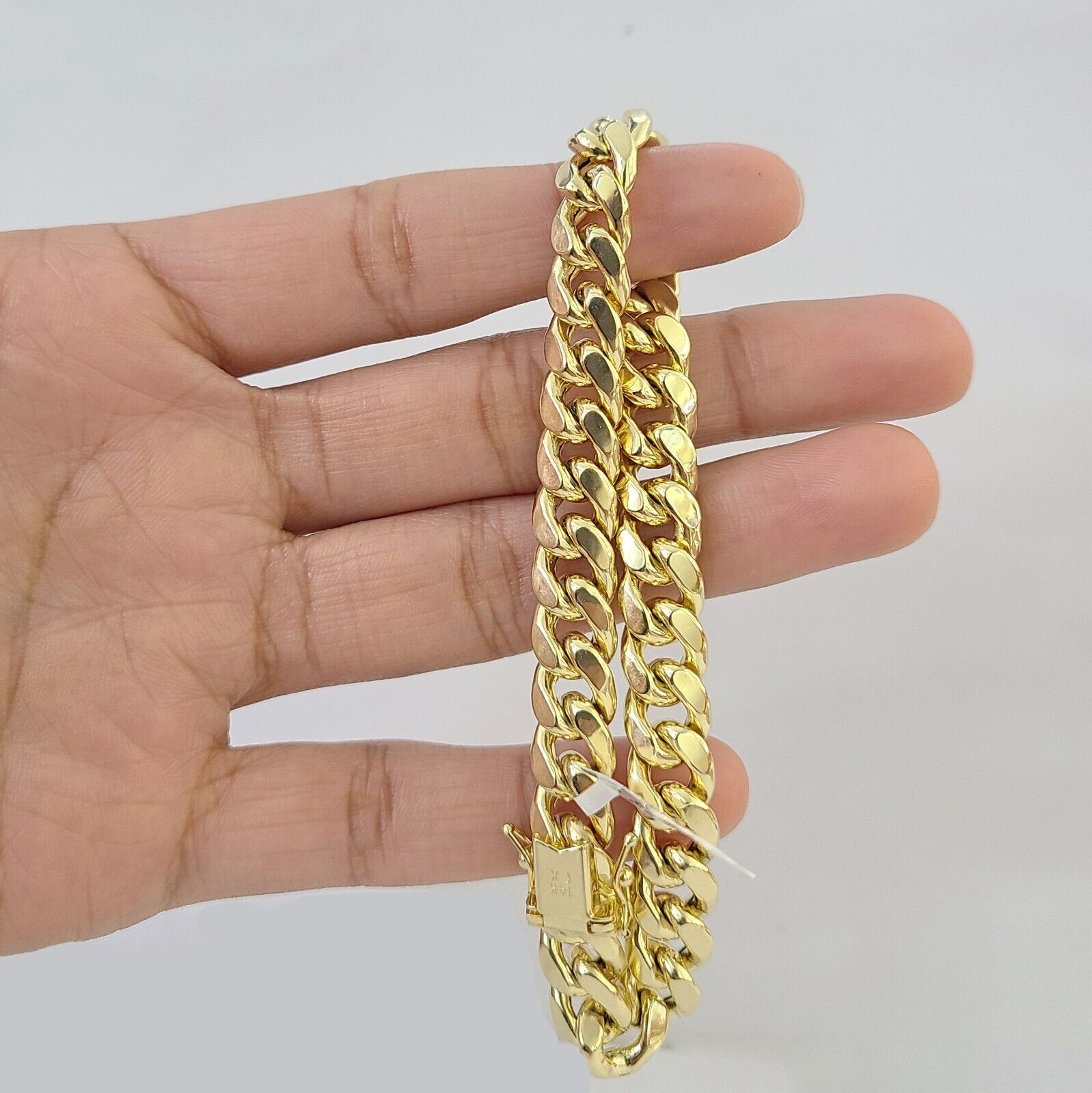 14K Yellow Gold Miami Cuban Bracelet 8.5" Inch 11mm Box Clasp Link Real 14Kt - GoldenlinQ