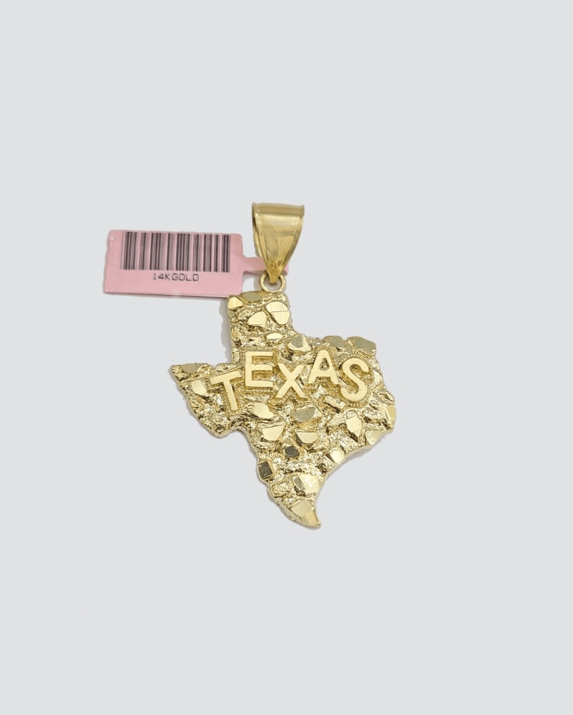 14k Yellow Gold Miami Cuban Chain 22 Inch Necklace Texas Map Charm Pendant Real - GoldenlinQ