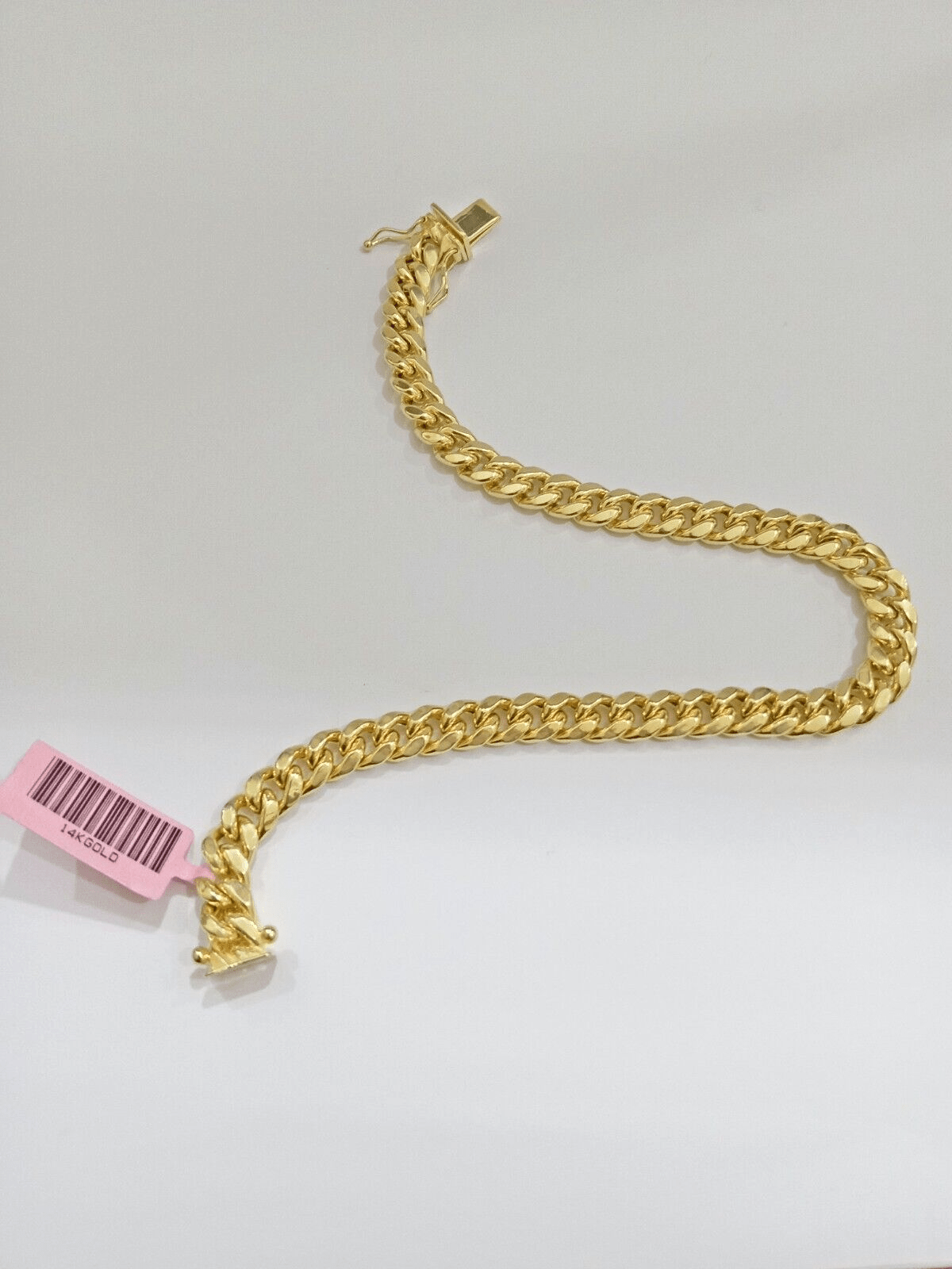 14k Yellow Gold Miami Cuban Link Bracelet 7" inch 7mm Real 14kt Kids and Ladies - GoldenlinQ