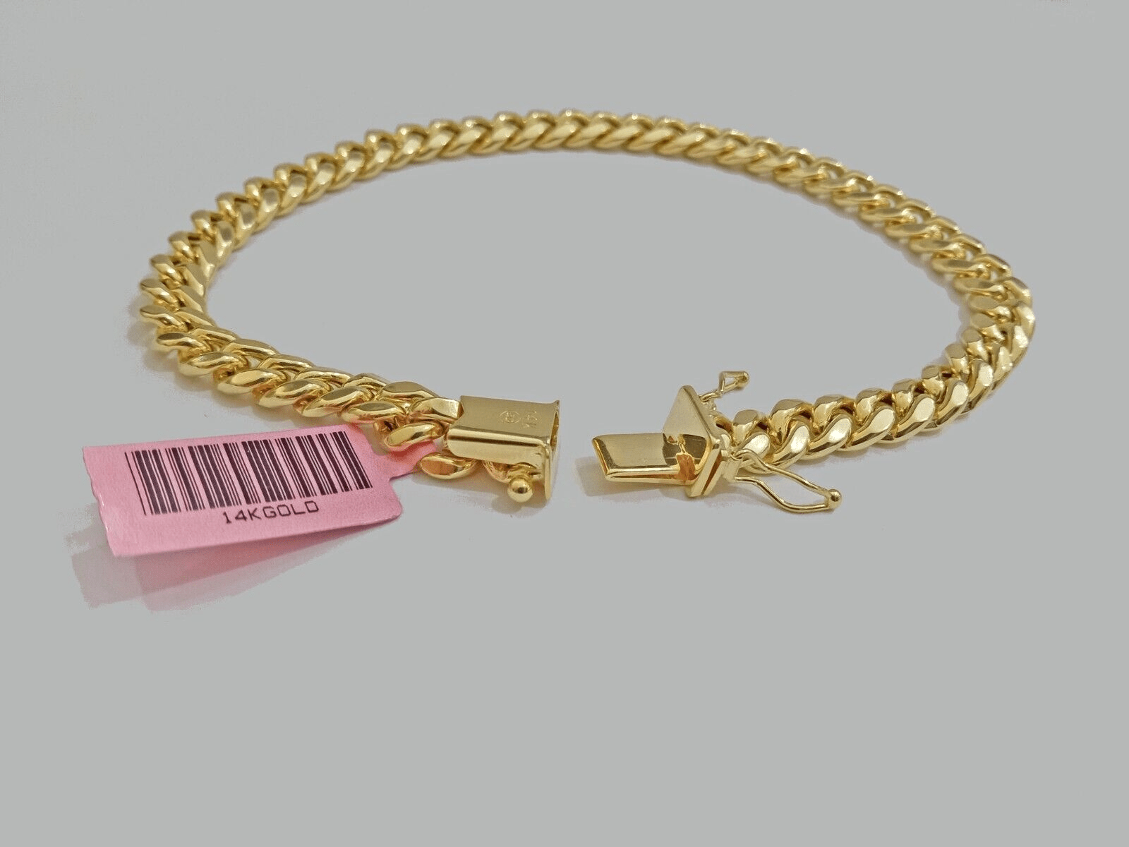 14k Yellow Gold Miami Cuban Link Bracelet 7.5 inch 7mm Real Men's & Ladies 14kt - GoldenlinQ