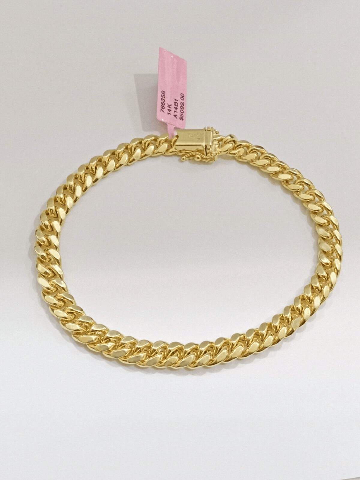 14k Yellow Gold Miami Cuban Link Bracelet 9 inch 7mm Real Mens & Ladies Box Lock - GoldenlinQ
