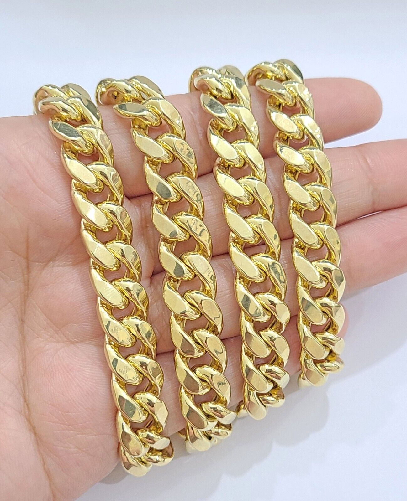 14k Yellow Gold Miami Cuban Link Chain 11mm 22" Necklace Box Lock Real - GoldenlinQ