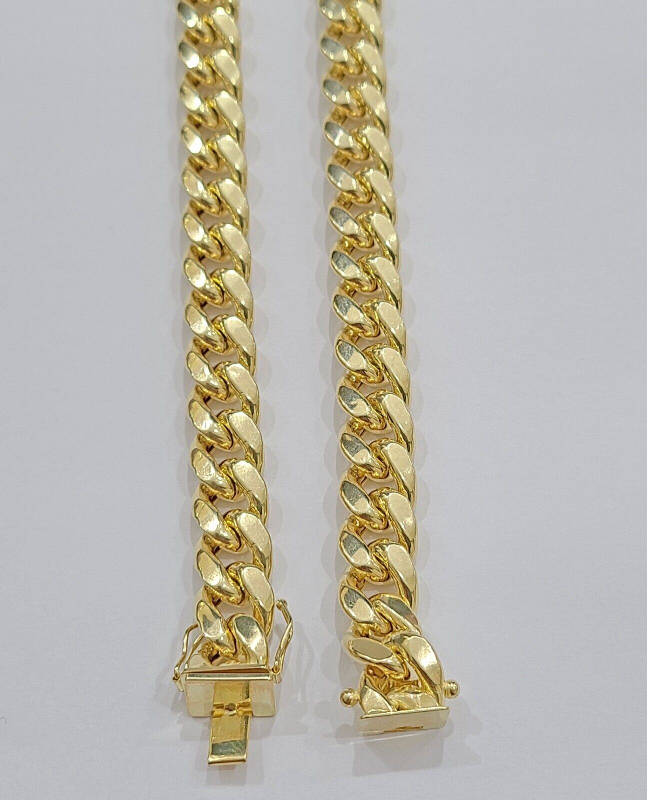 14k Yellow Gold Miami Cuban Link Chain 11mm 30" Necklace Box Lock Real - GoldenlinQ