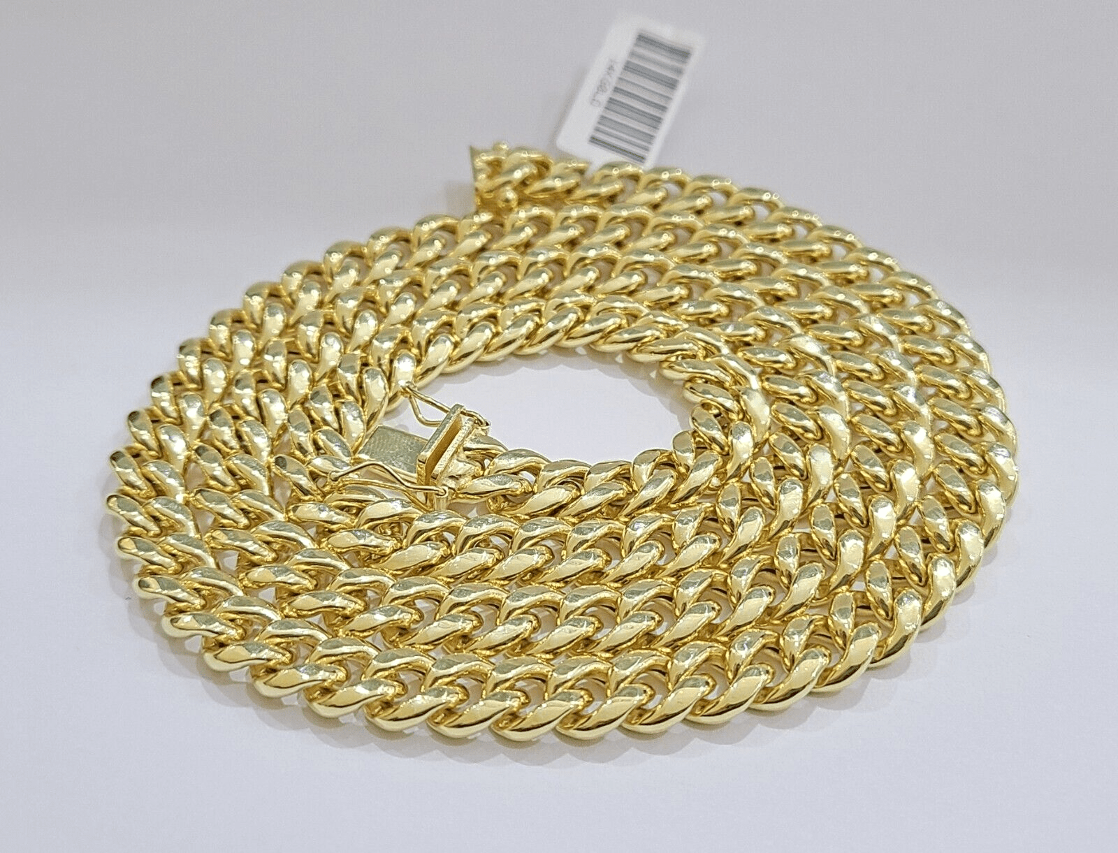 14k Yellow Gold Miami Cuban Link Chain 8mm 22" Necklace Box Lock Real - GoldenLinQ