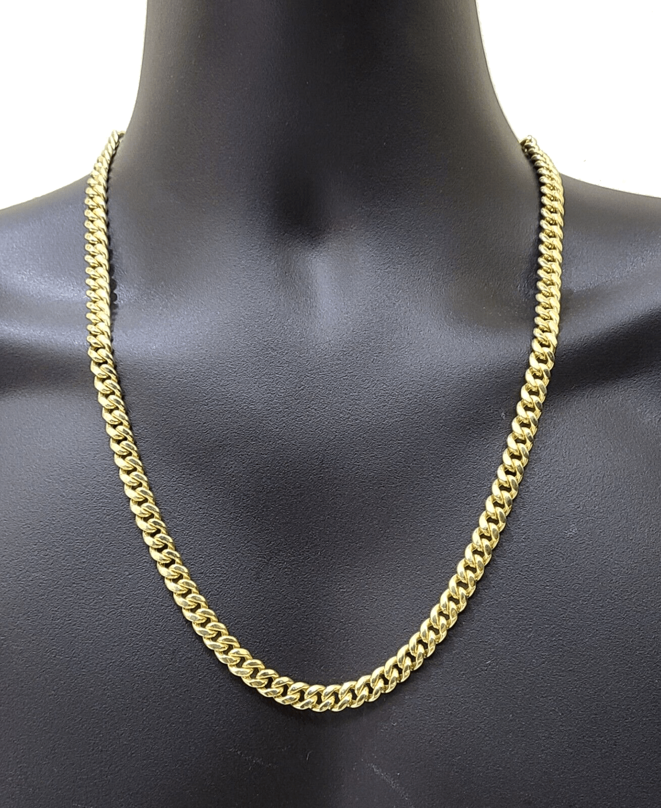 14k Yellow Gold Miami Cuban Link Chain 8mm 22" Necklace Box Lock Real - GoldenLinQ