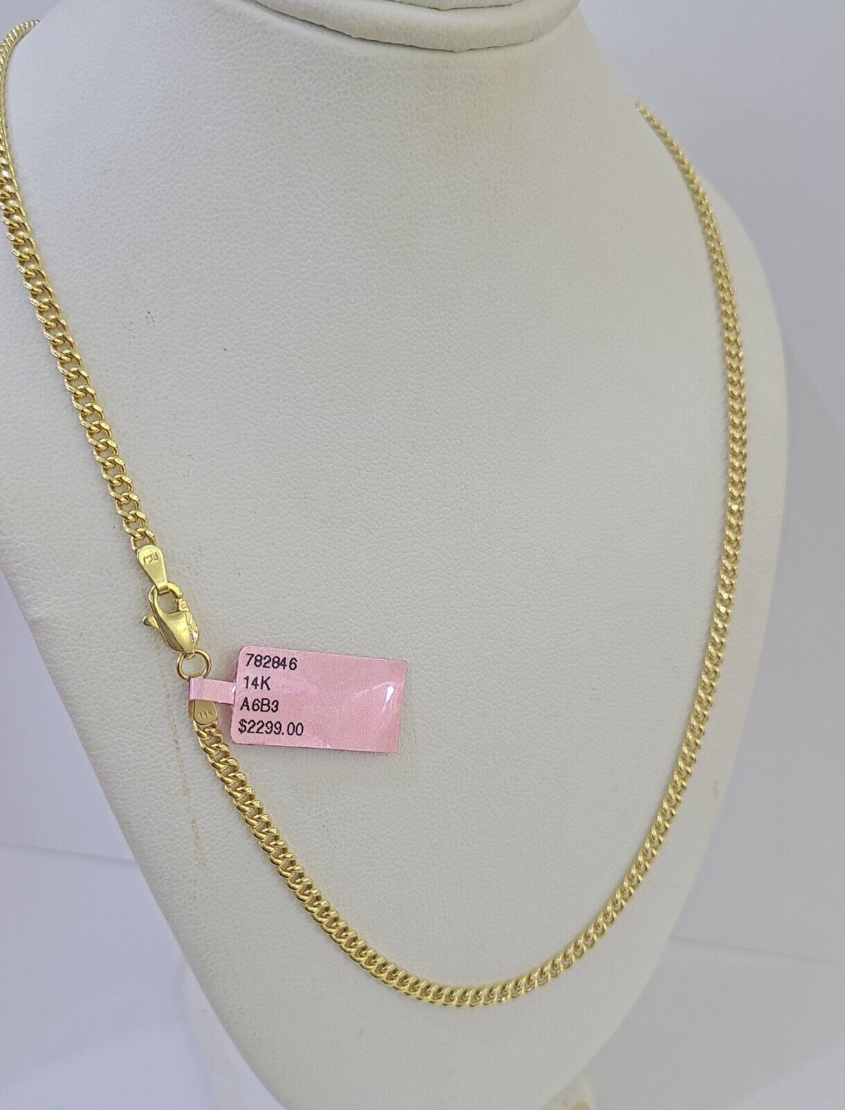 14k Yellow Gold Miami Cuban Link Chain Necklace 3mm 18 - 26 Inches Real - GoldenlinQ