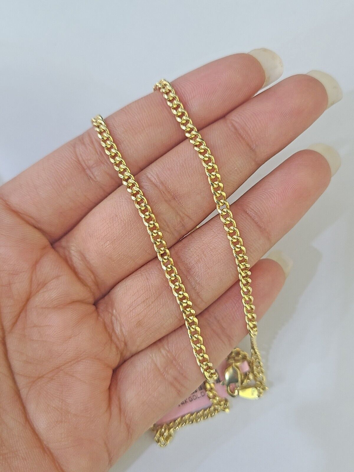 14k Yellow Gold Miami Cuban Link Chain Necklace 3mm 18 - 26 Inches Real - GoldenlinQ