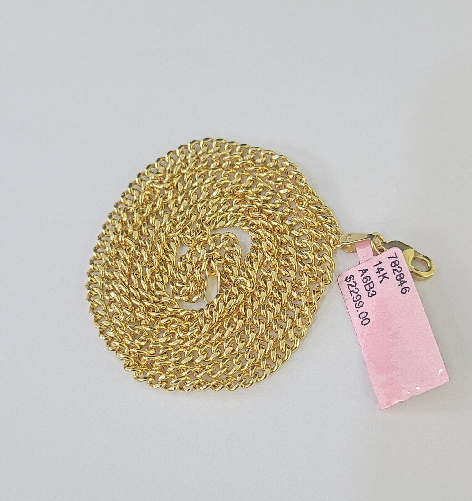 14k Yellow Gold Miami Cuban Link Chain Necklace 3mm 18 - 26 Inches Real - GoldenlinQ