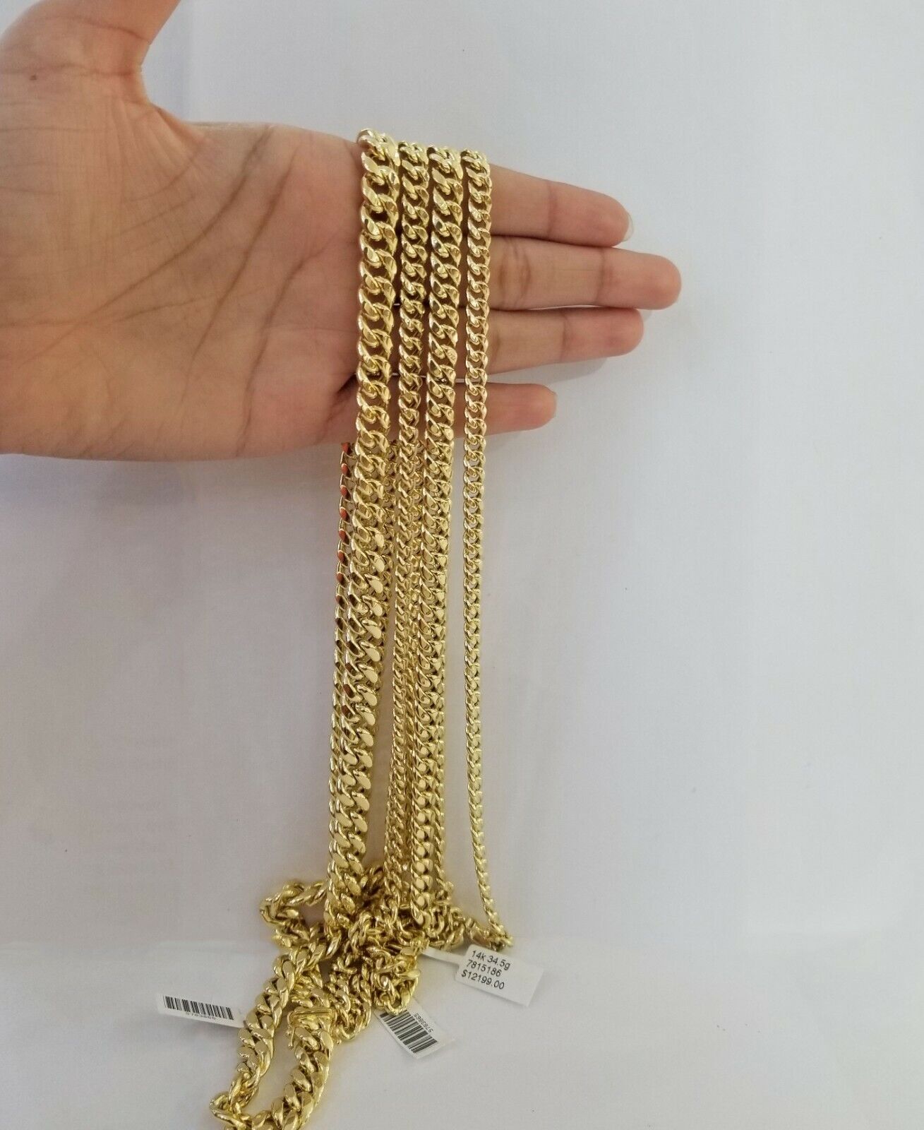 14K Yellow Gold Miami Cuban Link Necklace 9mm box clasp 24" - GoldenlinQ