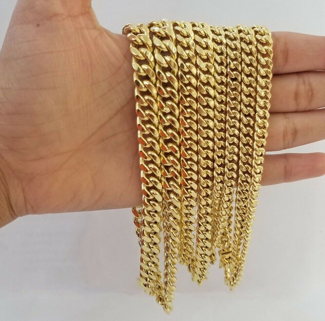 14k Yellow Gold Miami Cuban Necklace Chain 6mm 7mm 8mm 9mm 14K